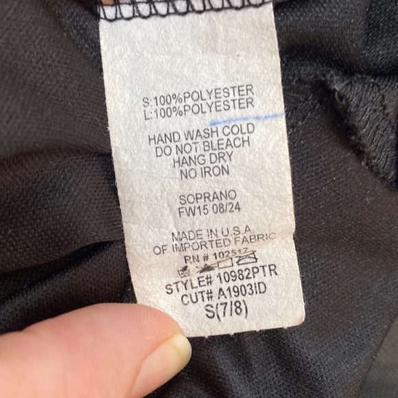 Soprano Girls S 7/8 Black Dress With White Flowers And Belt. Super cute. 2 layer - Picture 7 of 9